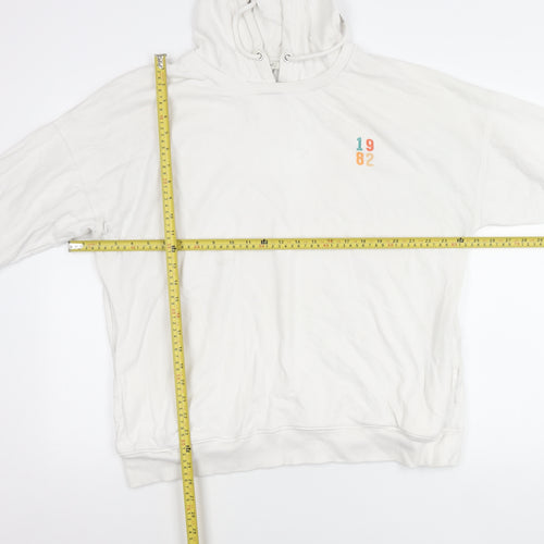 Next Womens White Hoodie L Pullover Cotton Oakland California Print