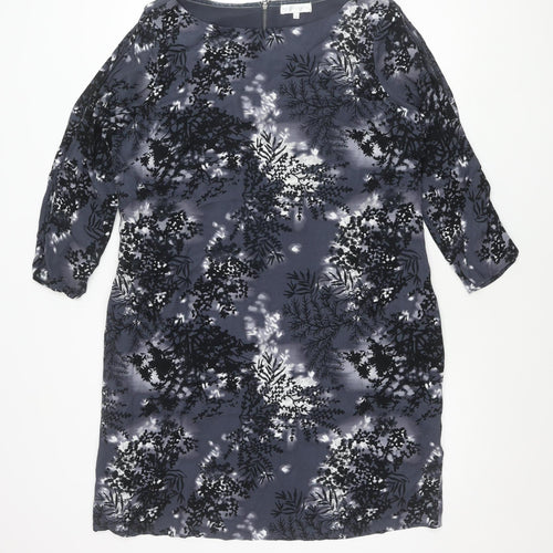 RJR John Rocha Womens Grey Floral Knee Length Shift Dress Size 18