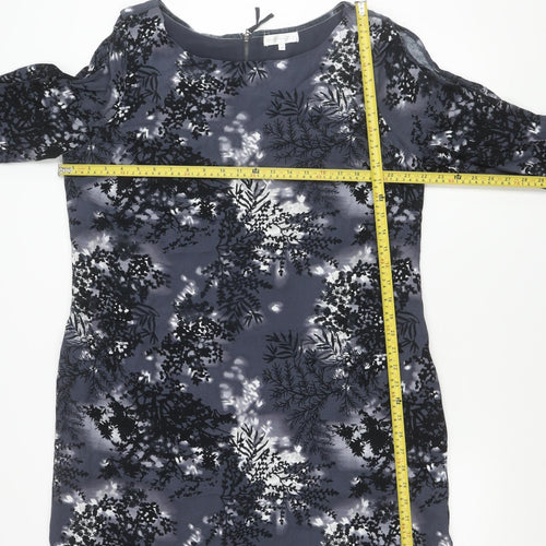 RJR John Rocha Womens Grey Floral Knee Length Shift Dress Size 18