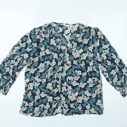 Finery Women’s Multicoloured Floral Blouse UK 16 Viscose Top
