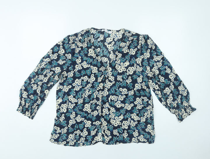 Finery Women’s Multicoloured Floral Blouse UK 16 Viscose Top