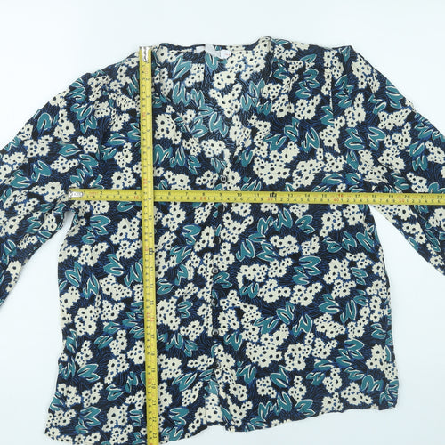 Finery Women’s Multicoloured Floral Blouse UK 16 Viscose Top