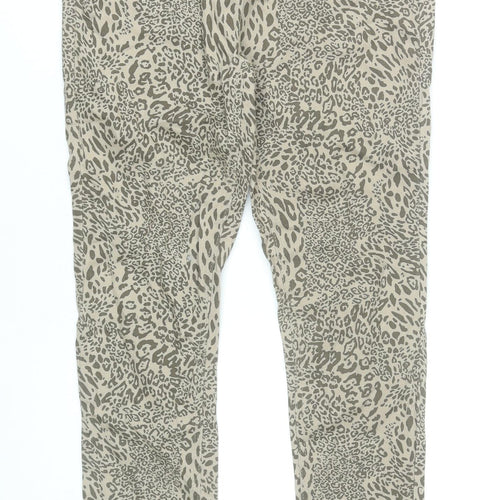 George Womens Beige Animal Print Skinny Jeans Size 12