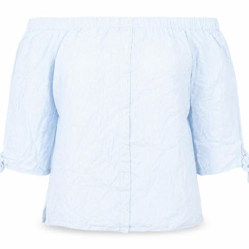 Dorothy Perkins Women’s Blue Striped Off Shoulder Blouse Size 10