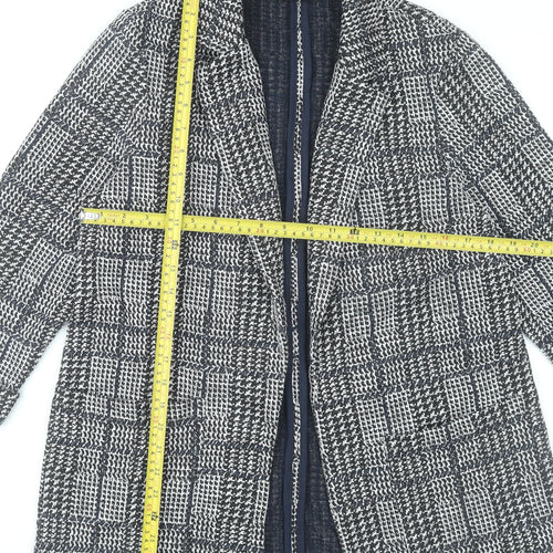 F&F Women's Grey Check Coat UK 12 Mid-Length Overcoat