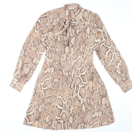River Island Women’s Brown Snake Print Mini Shift Dress UK 10