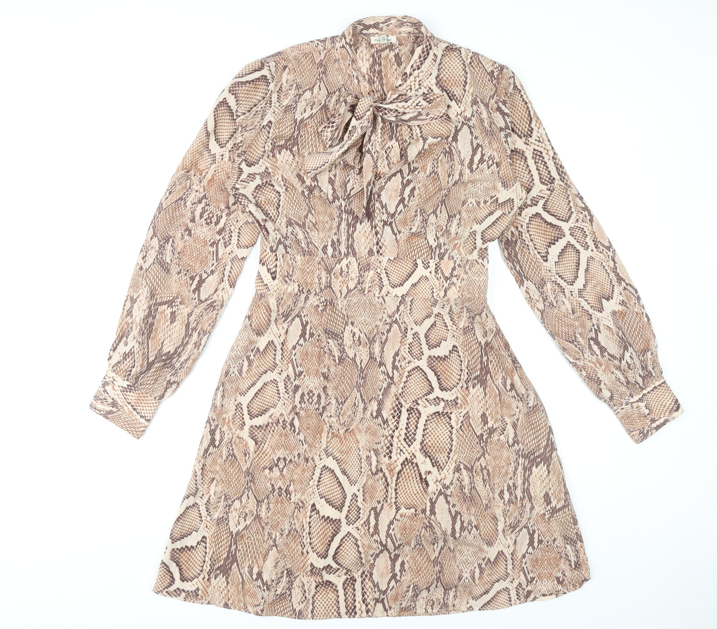 River Island Women’s Brown Snake Print Mini Shift Dress UK 10