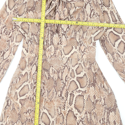 River Island Women’s Brown Snake Print Mini Shift Dress UK 10