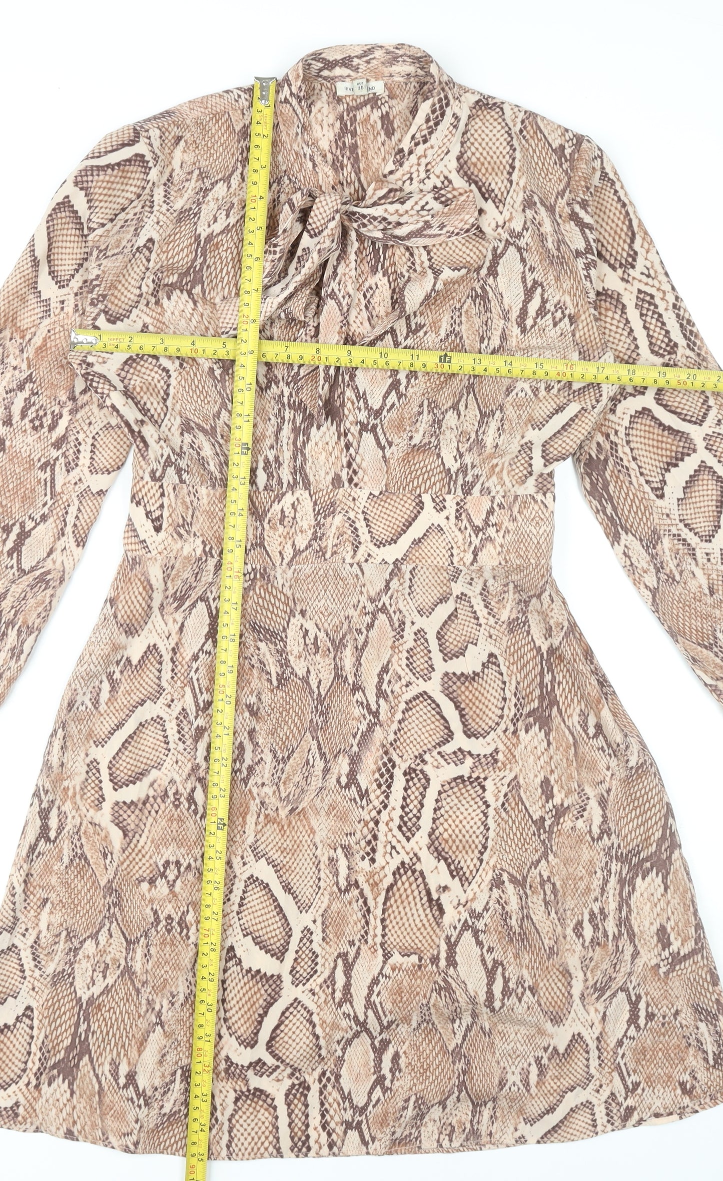 River Island Women’s Brown Snake Print Mini Shift Dress UK 10
