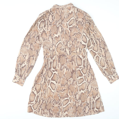 River Island Women’s Brown Snake Print Mini Shift Dress UK 10