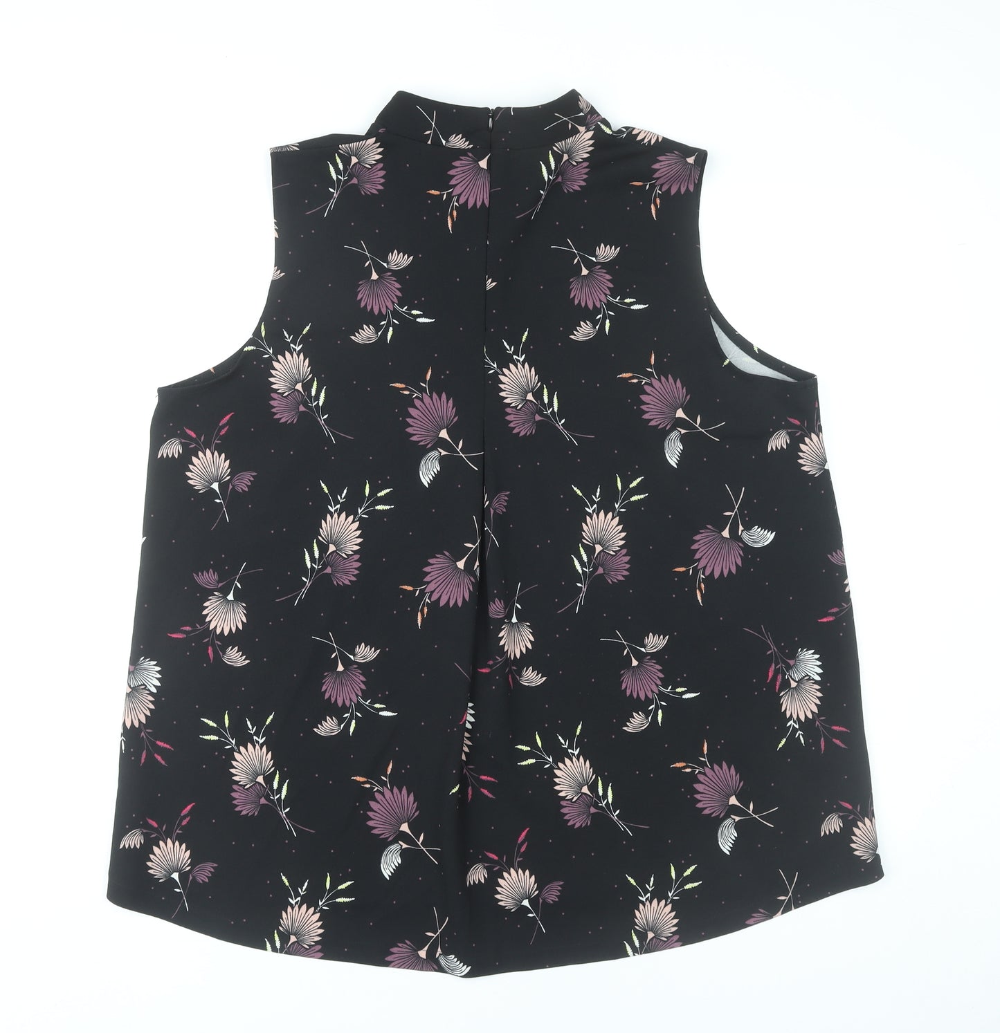 Next Womens Black Floral Sleeveless High Neck Blouse UK 20