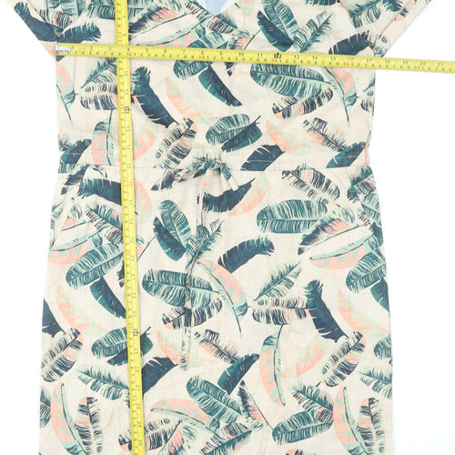 Mountain Warehouse Women’s Beige Tropical Print Shift Dress Size 8