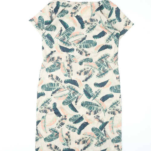 Mountain Warehouse Women’s Beige Tropical Print Shift Dress Size 8
