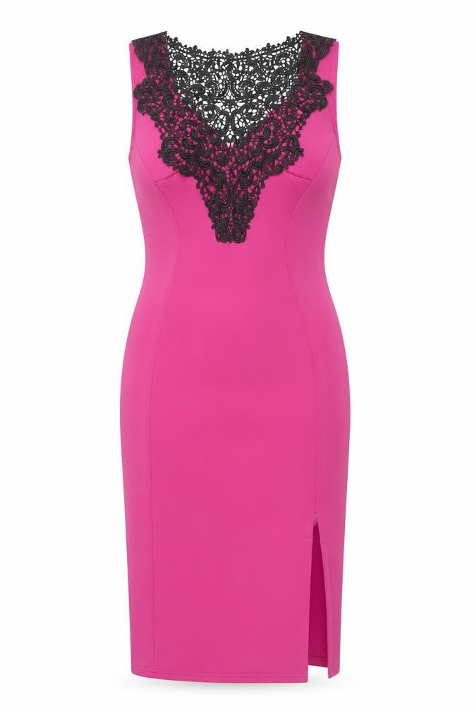 New Look Women Pink Bodycon Knee Length Dress Size 12 Party