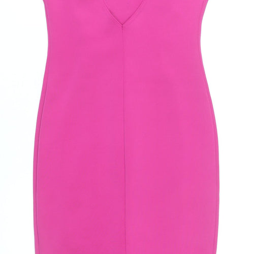 New Look Women Pink Bodycon Knee Length Dress Size 12 Party