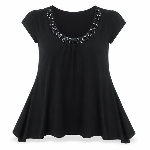 Wallis Women Black M Trapeze Swing Dress Beaded Scoop Neck Party