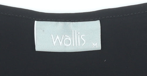 Wallis Women Black M Trapeze Swing Dress Beaded Scoop Neck Party