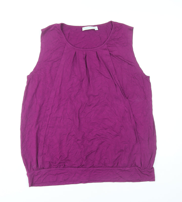 JoJo Maman Bébé Women’s Purple Tank Top Sleeveless L Viscose Blend