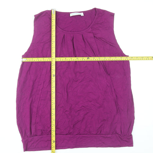 JoJo Maman Bébé Women’s Purple Tank Top Sleeveless L Viscose Blend