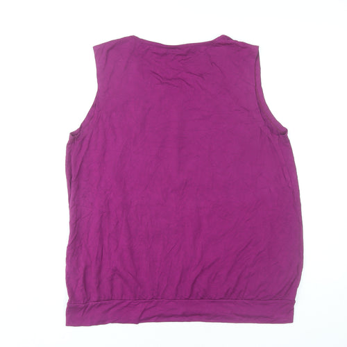 JoJo Maman Bébé Women’s Purple Tank Top Sleeveless L Viscose Blend
