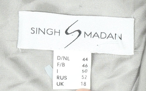 Singh Madan Womens Beige Size 18 Sheath Workwear Dress