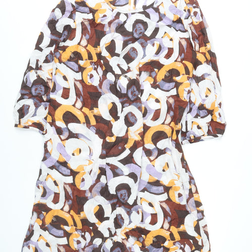 Adini Women’s Multicoloured Viscose Knee Length Shift Dress L