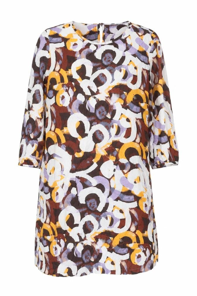 Front view of Adini Women’s Multicoloured Viscose Knee Length Shift Dress L