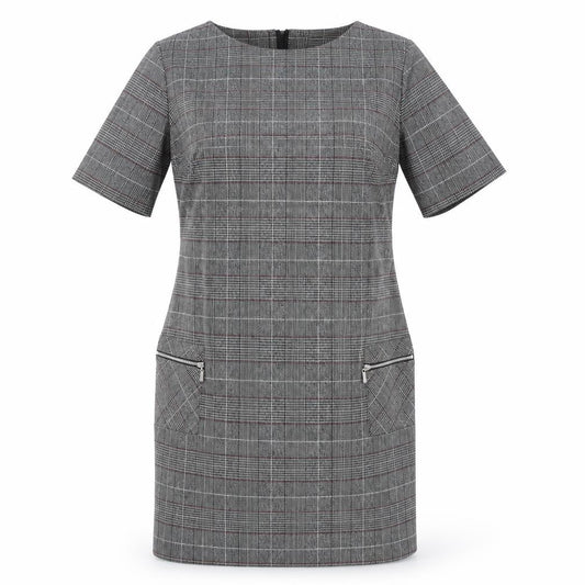 Front view of Apricot Women’s Grey Check Shift Dress UK 12 Workwear Business