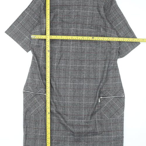 Apricot Women’s Grey Check Shift Dress UK 12 Workwear Business
