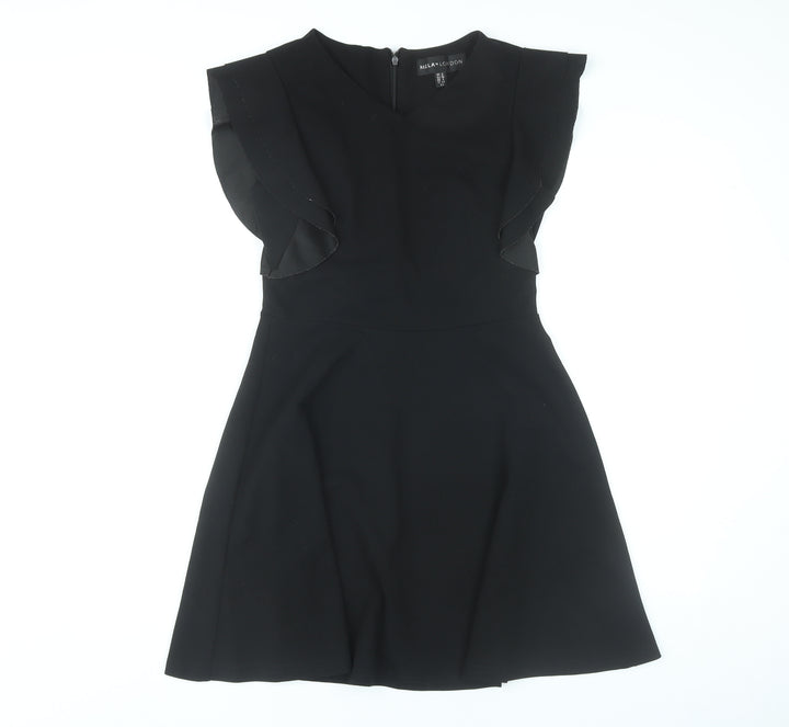Mela London Women’s Black Size 8 Fit & Flare Knee Length Dress