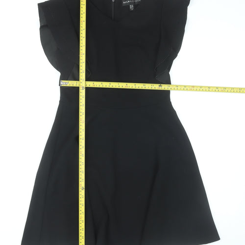 Mela London Women’s Black Size 8 Fit & Flare Knee Length Dress