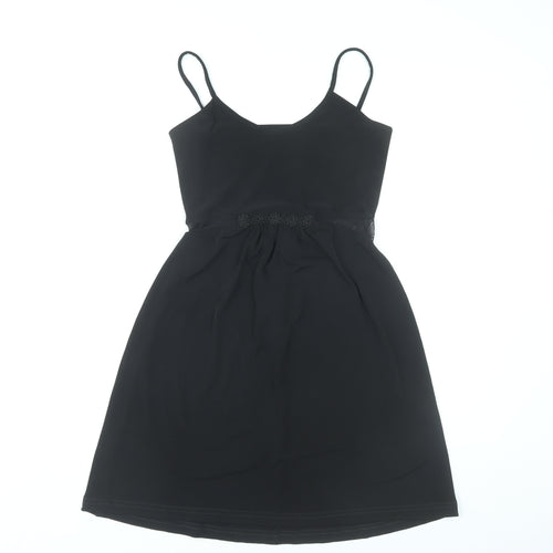 Monsoon Women’s Black L Slip Dress V-Neck Classic Knee Length