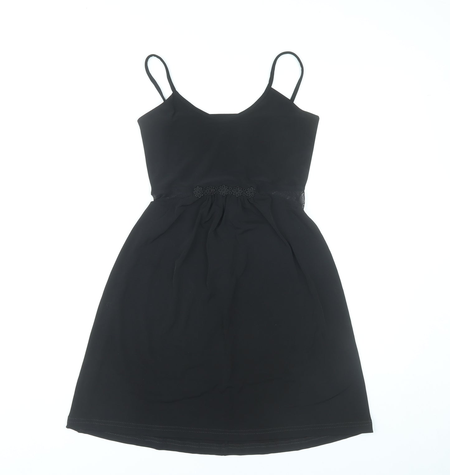 Monsoon Women’s Black L Slip Dress V-Neck Classic Knee Length