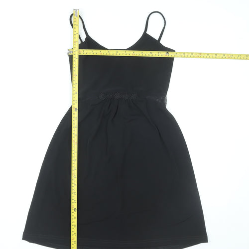Monsoon Women’s Black L Slip Dress V-Neck Classic Knee Length