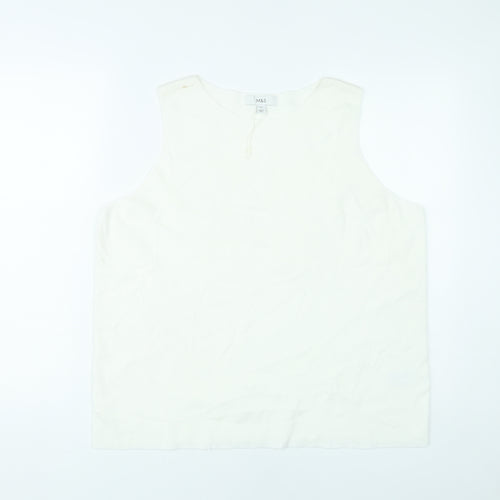 Marks and Spencer Women White Tank Top Size 20 Sleeveless Summer