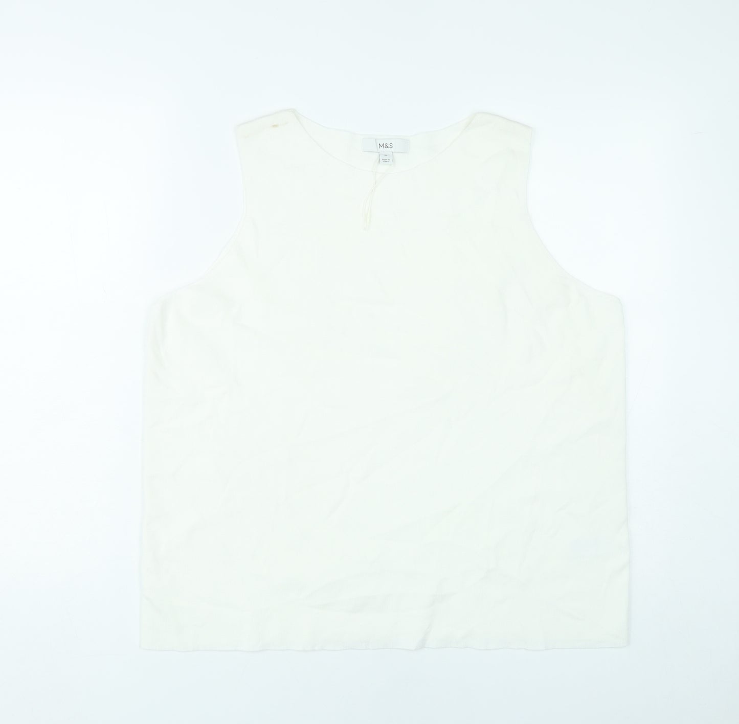 Marks and Spencer Women White Tank Top Size 20 Sleeveless Summer