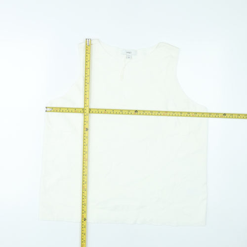 Marks and Spencer Women White Tank Top Size 20 Sleeveless Summer
