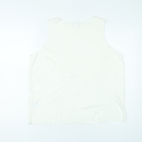 Marks and Spencer Women White Tank Top Size 20 Sleeveless Summer