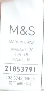 Marks and Spencer Women White Tank Top Size 20 Sleeveless Summer