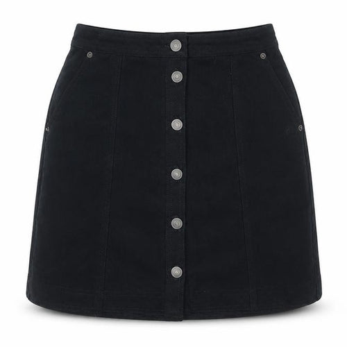Abercrombie & Fitch Womens Black Mini Skirt XS High Rise Button Front