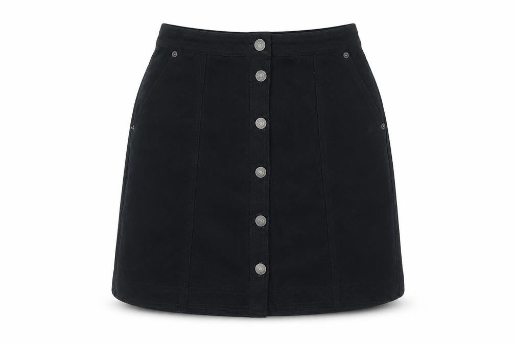 Abercrombie & Fitch Womens Black Mini Skirt XS High Rise Button Front