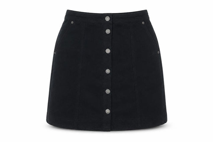 Abercrombie & Fitch Womens Black Mini Skirt XS High Rise Button Front