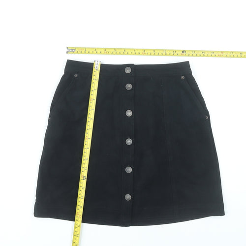 Abercrombie & Fitch Womens Black Mini Skirt XS High Rise Button Front