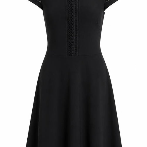 H&M Women Black XS A-Line Lace Short Sleeve Knee Length Dress
