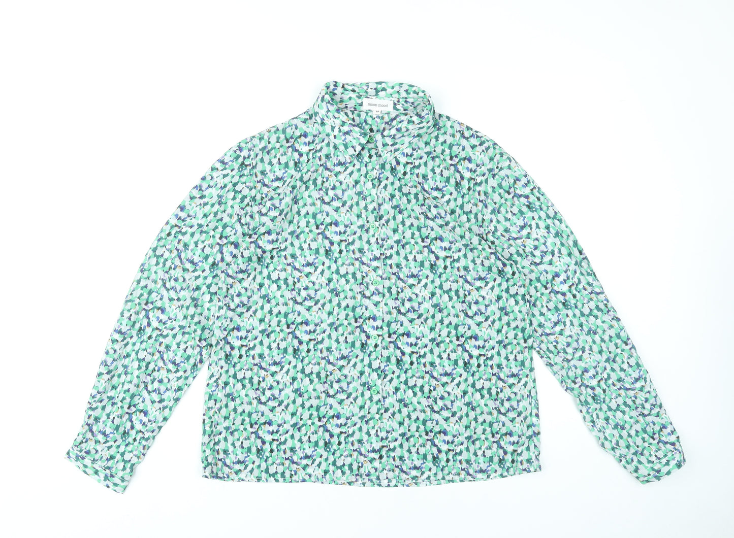 Moon Mood Womens Multicoloured Floral Button-Up Blouse M