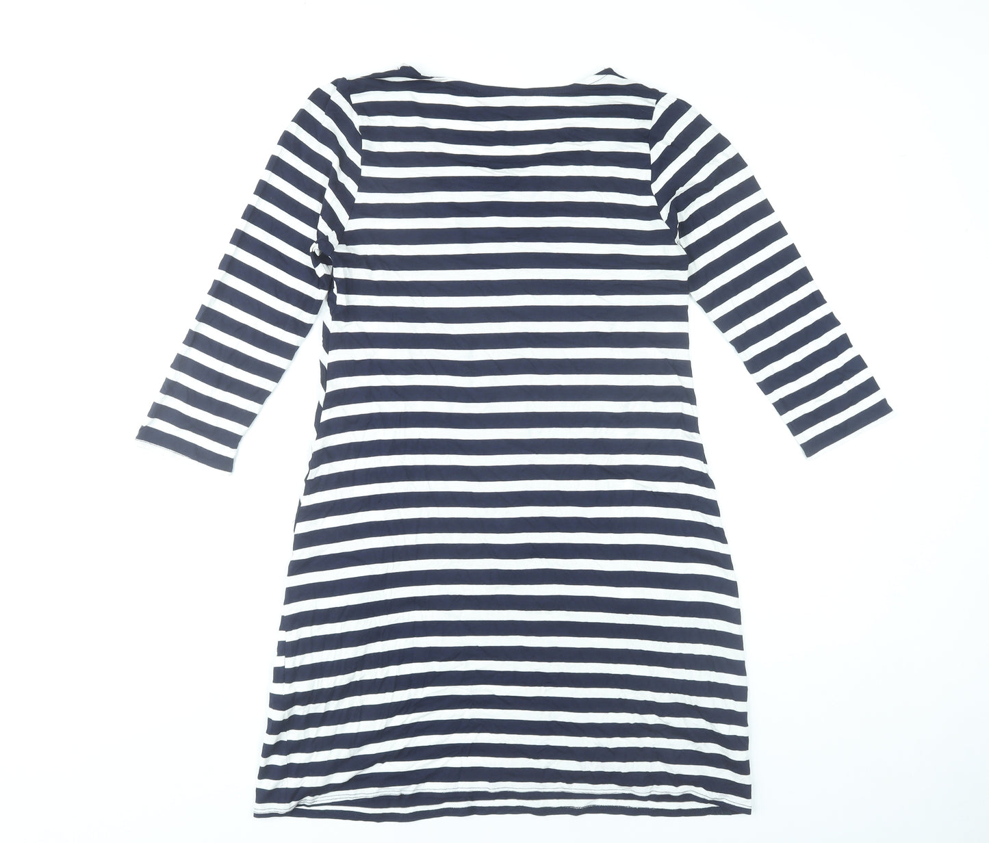 Wallis Women’s Blue White Striped Shift Dress Size 8 Stretch Jersey