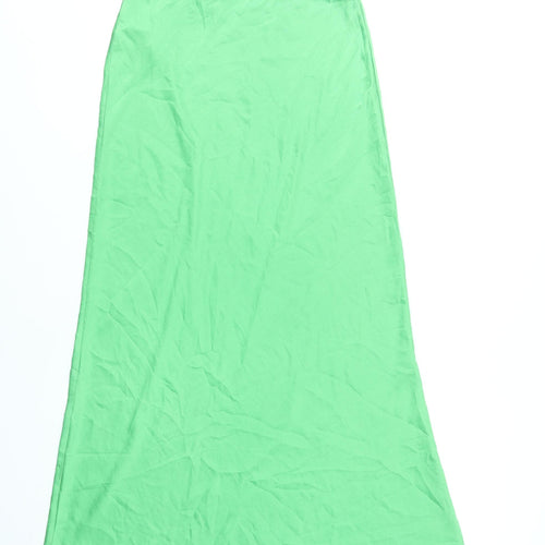 MNG Women’s Green A-Line Long Skirt Size S Polyester Casual