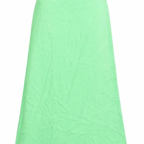 MNG Women’s Green A-Line Long Skirt Size S Polyester Casual