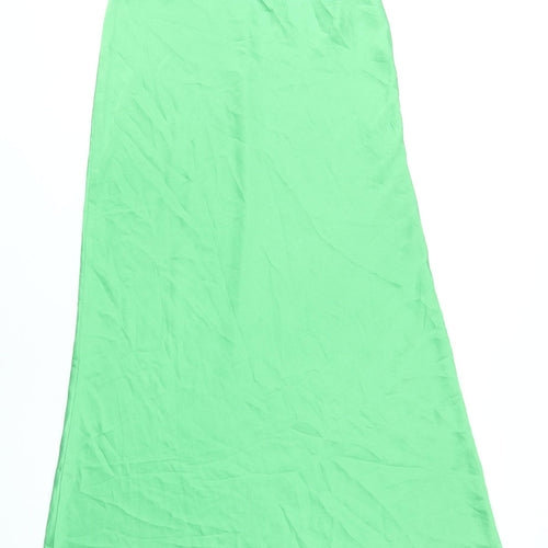 MNG Women’s Green A-Line Long Skirt Size S Polyester Casual