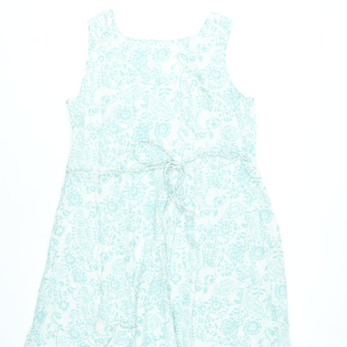 Rare Earth Women Blue Floral A-Line Summer Dress Size 18